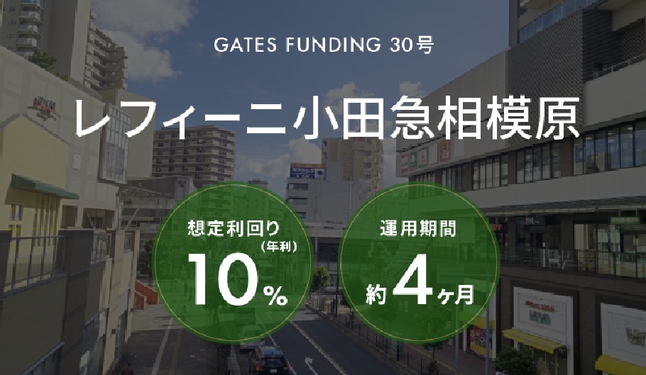 GATES FUNDING 30号 レフィーニ小田急相模原（想定利回り年10%・運用期間約4ヶ月）